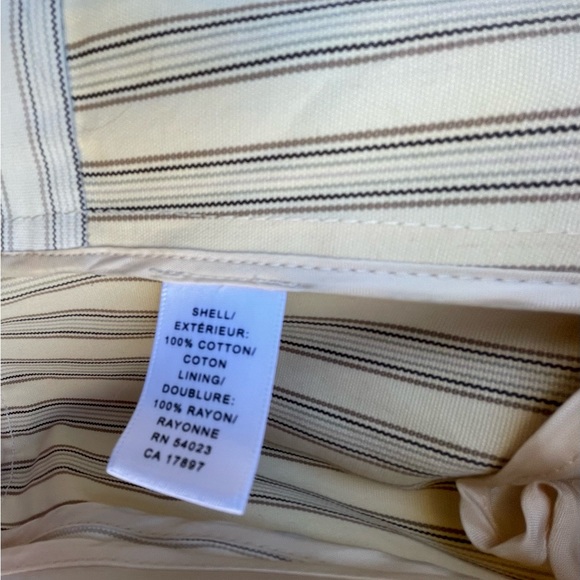 Banana Republic Striped Buttery Yellow Cotton Blazer Size 10 - Picture 4 of 10